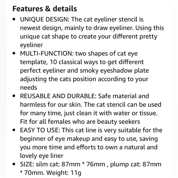 Cat Eye Line Eyeliner Stencil - Picture 6 of 6